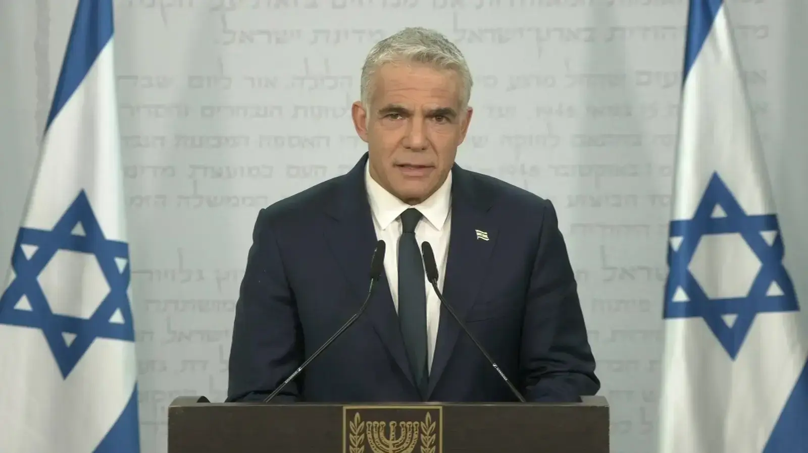 יו"ר יש עתיד, יאיר לפיד במהלך הצהרה לתקשורת 13 במאי 2021 יו"ר יש עתיד, יאיר לפיד במהלך הצהרה לתקשורת 13 במאי 2021