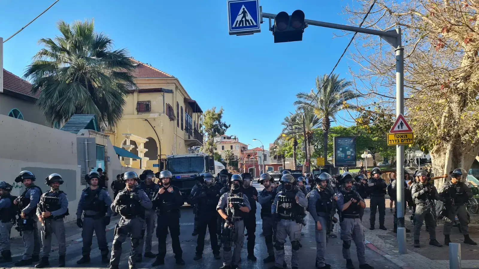 פריסת כוחות משטרה לקראת הפגנות ביפו 15 במאי 2021