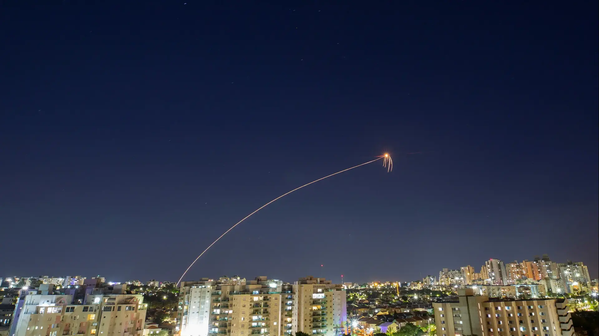 יירוט כיפת ברזל בשמי אשקלון 15 במאי 2021