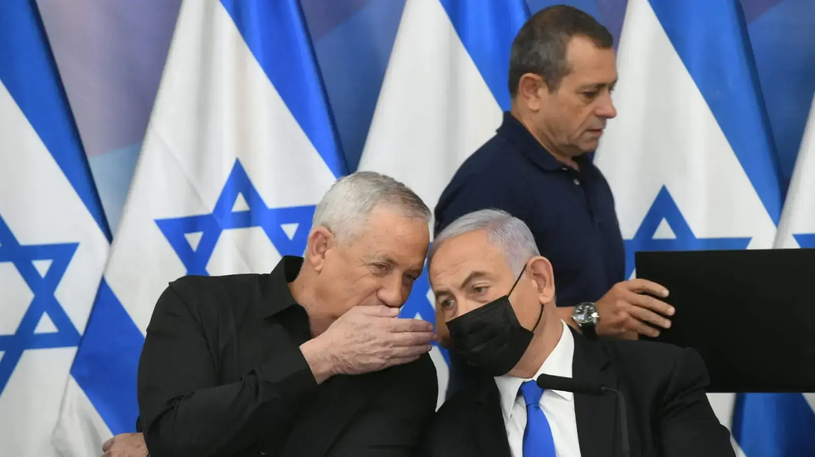 שר הביטחון בני גנץ וראש הממשלה בנימין נתניהו בקריה, 21 במאי 2021