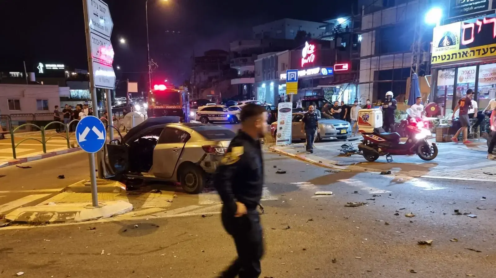 זירת אירוע פיצוץ הרכב בעוספיא. 21 במאי 2021