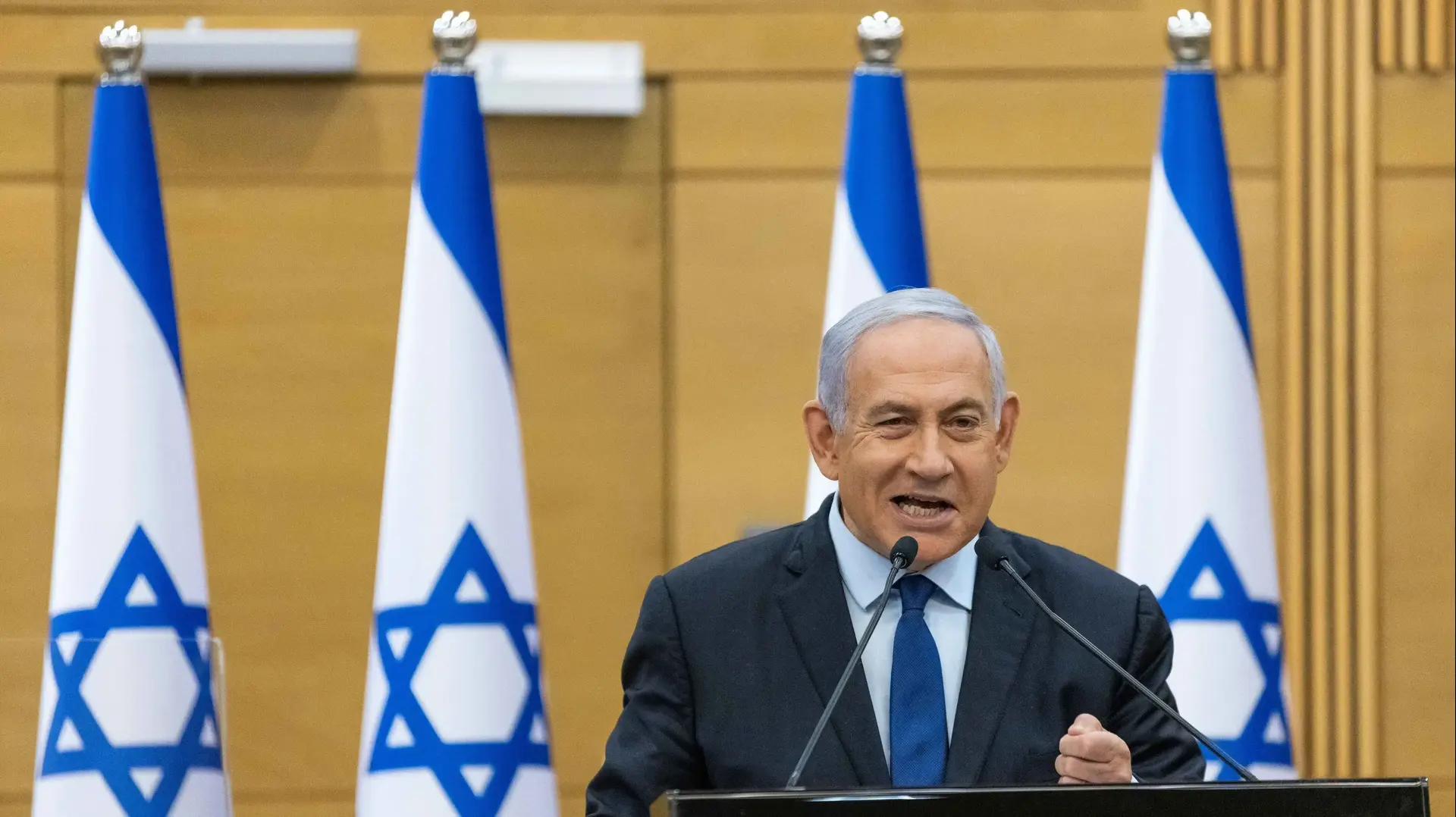 בנימין נתניהו בהצהרה לתקשורת, כנסת, 30 במאי 2021 בנימין נתניהו בהצהרה לתקשורת, כנסת, 30 במאי 2021