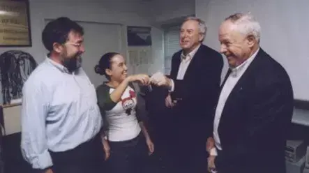 אבי הר אבן עם ראש נאס"א דניאל גולדין בביקור בטכניון אבי הר אבן עם ראש נאס"א דניאל גולדין בביקור בטכניון