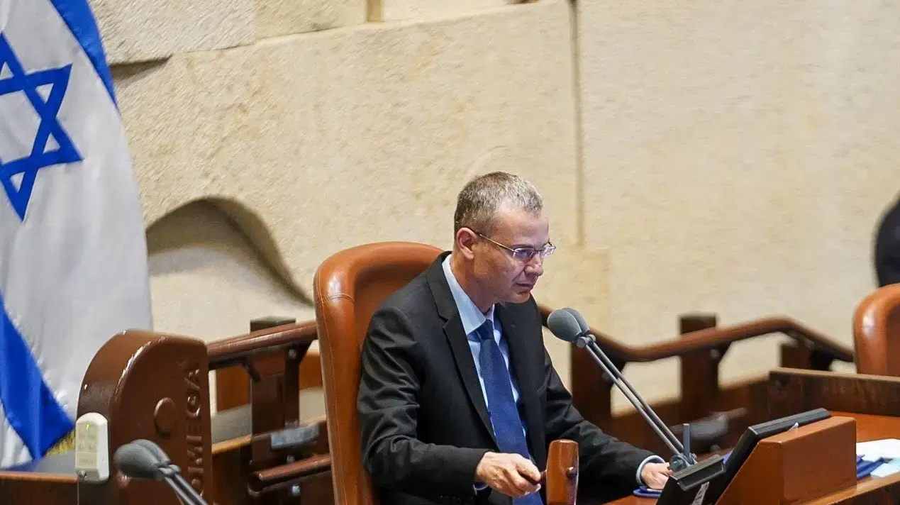 יו"ר הכנסת, יריב לוין במהלך פתח ישיבת מליאת הכנסת 7 ביוני 2021