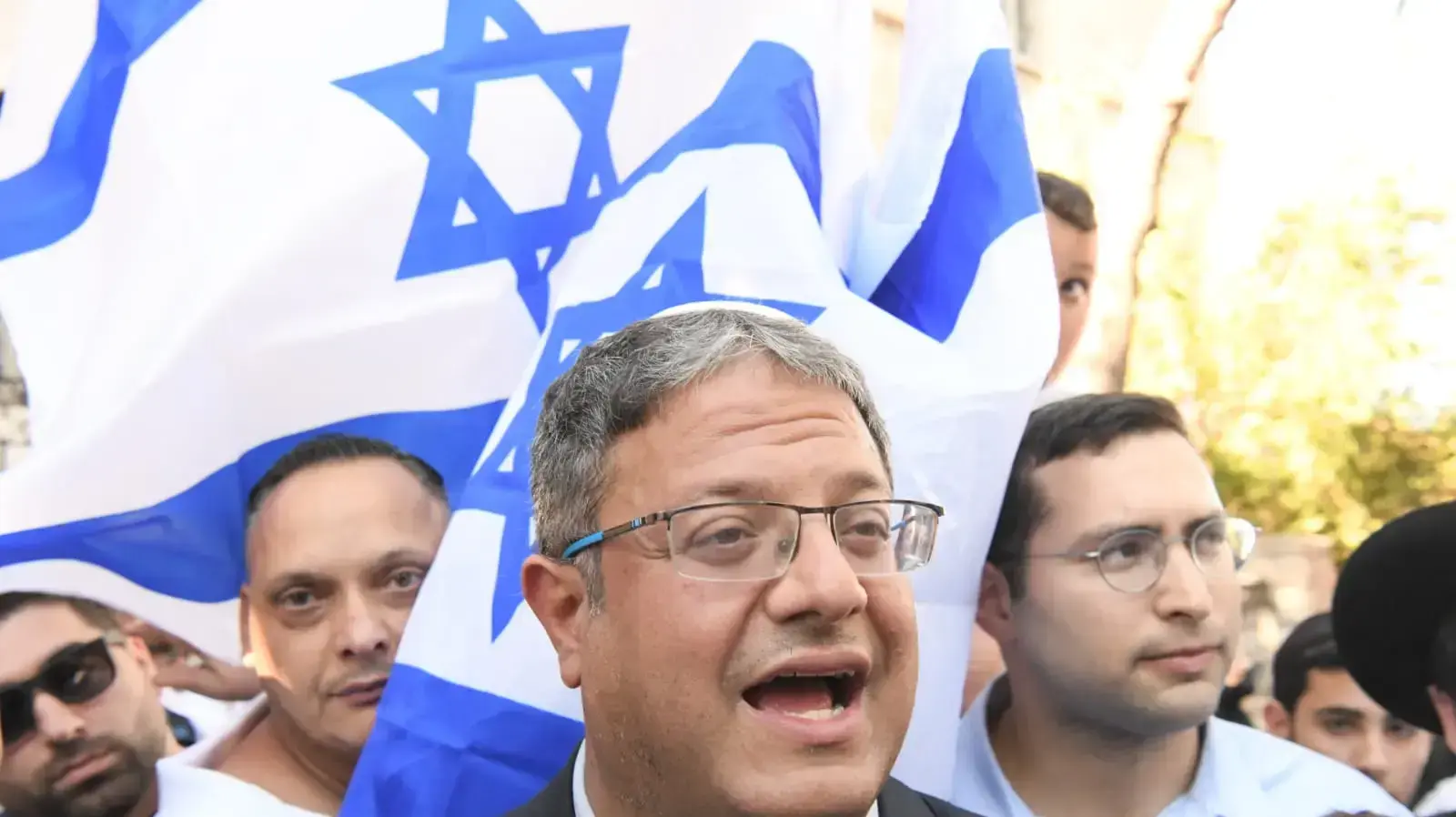 איתמר בן גביר במהלך מצעד הדגלים בירושלים 15 ביוני 2021