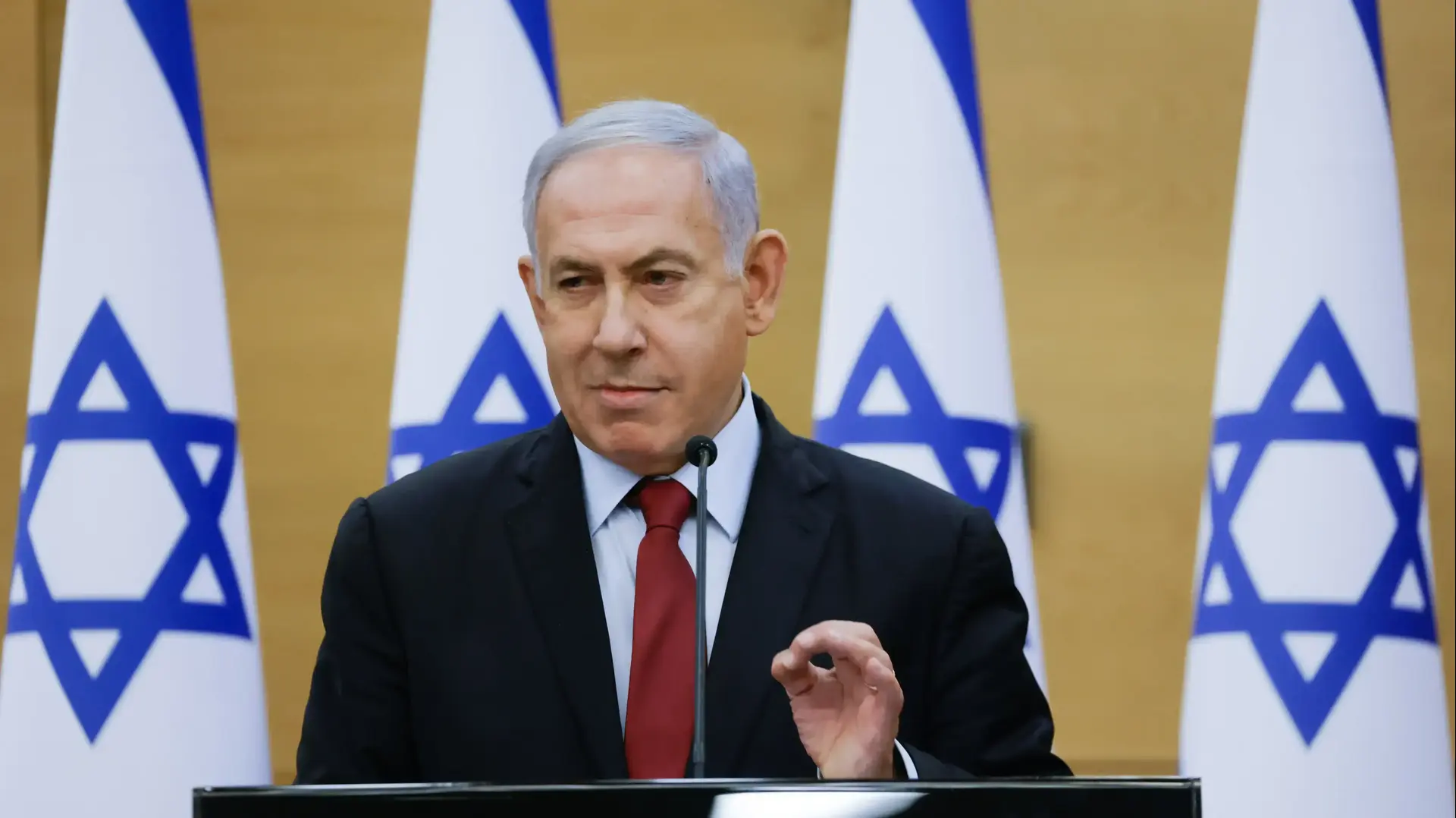 ראש הממשלה, בנימין נתניהו במהלך הצהרה לתקשורת בכנסת 21 ביוני 2021 ראש הממשלה, בנימין נתניהו במהלך הצהרה לתקשורת בכנסת 21 ביוני 2021