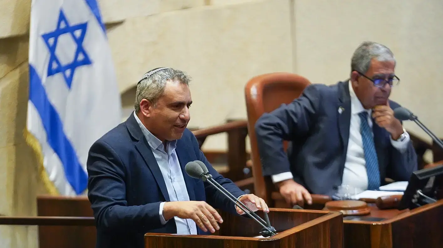 זאב אלקין במהלך נאומו בכנסת 21 ביוני 2021 זאב אלקין במהלך נאומו בכנסת 21 ביוני 2021