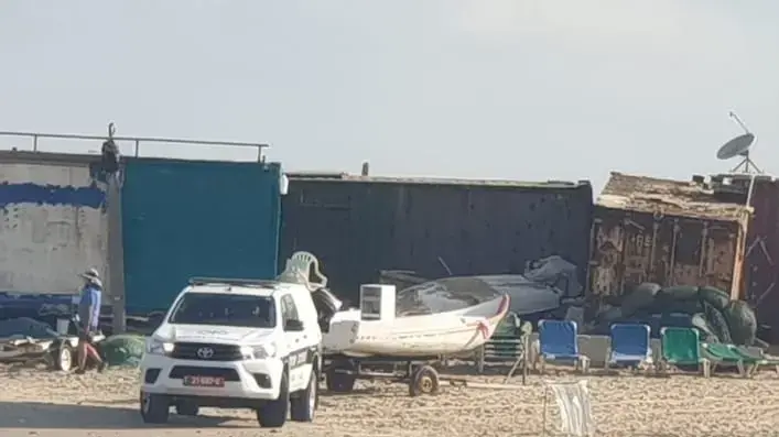 זירת האירוע בחוף בחדרה בו נעדר הנער. 5 ביולי 2021 זירת האירוע בחוף בחדרה בו נעדר הנער. 5 ביולי 2021