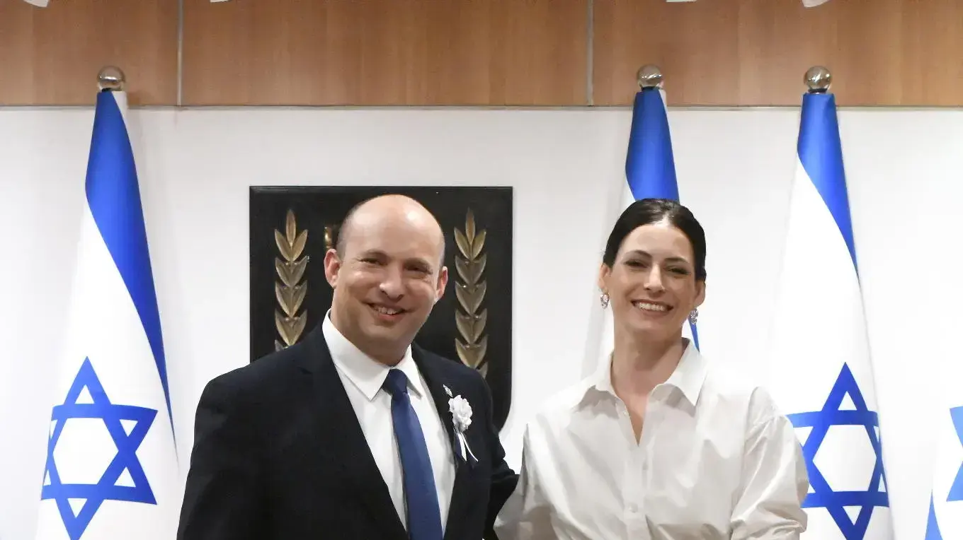 ראש הממשלה נפתלי בנט ורעייתו גילת בטקס השבעת נשיא המדינה יצחק הרצוג