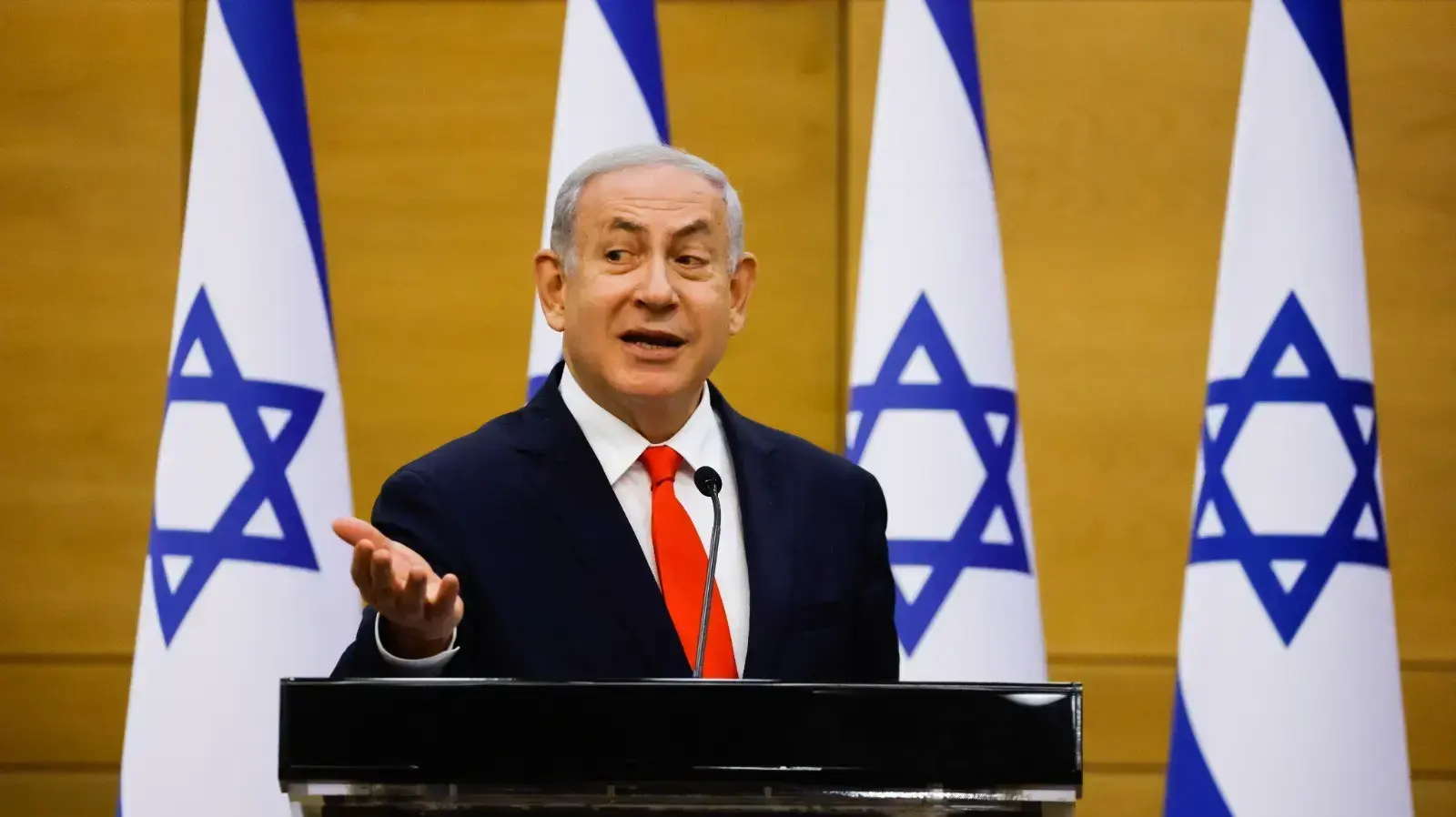 יו"ר האופוזיציה, בנימין נתניהו במהלך ישיבת סיעת הליכוד בכנסת 12 ביולי 2021