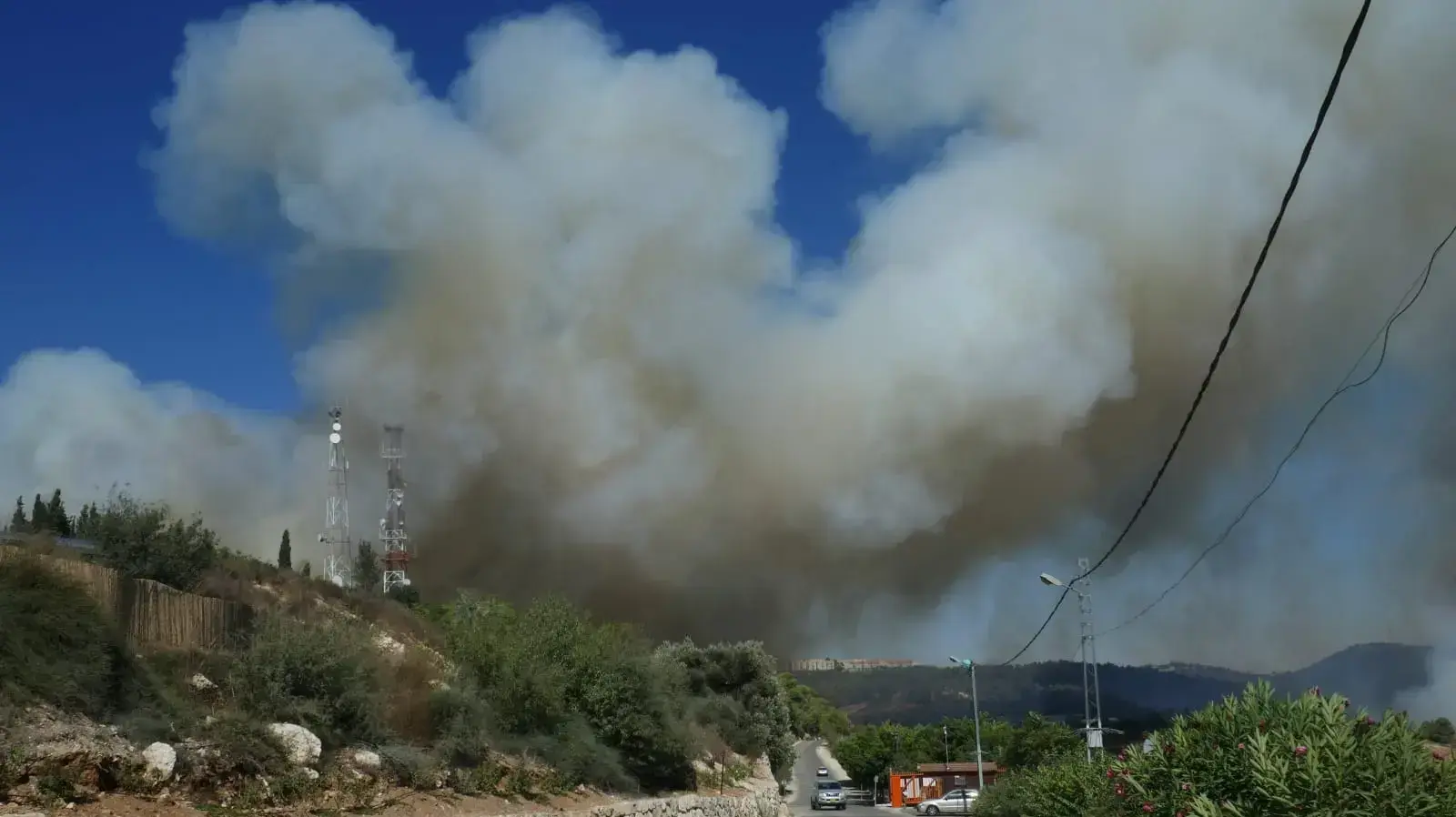 תיעוד תחילת שריפת הענק בהרי ירושלים תיעוד תחילת שריפת הענק בהרי ירושלים
