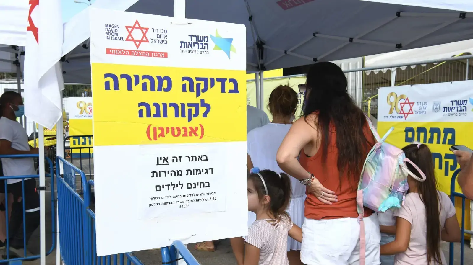 מתחם בדיקות מהירות לילדים סמוך ללונה פארק 18 באוגוסט 2021 מתחם בדיקות מהירות לילדים סמוך ללונה פארק 18 באוגוסט 2021