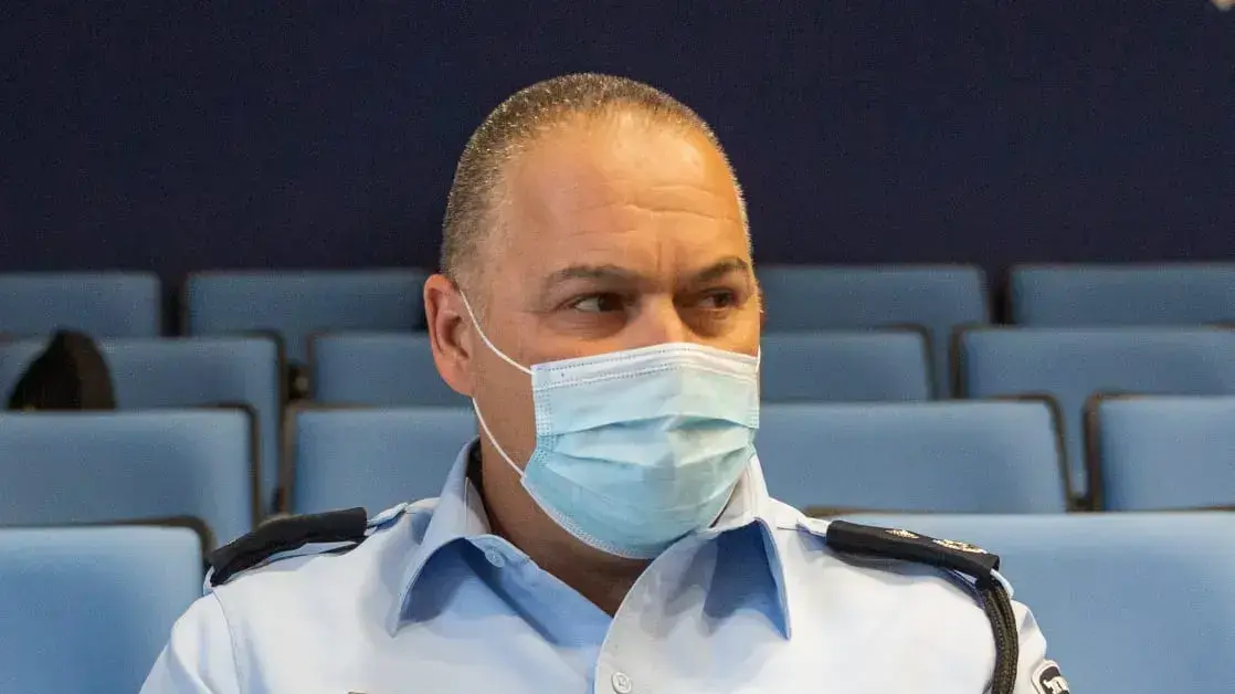 אסף מנצור מפקד תחנת נוף הגליל בדיון ועדת נאור לחקר אסון מירון, 25 באוגוסט 2021 אסף מנצור מפקד תחנת נוף הגליל בדיון ועדת נאור לחקר אסון מירון, 25 באוגוסט 2021