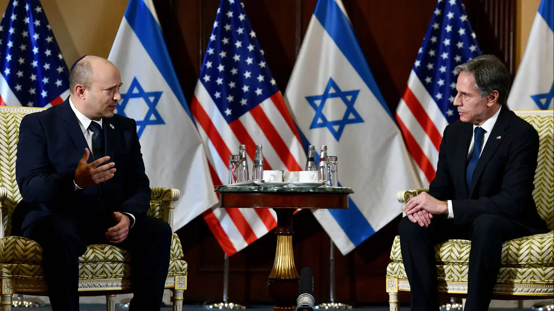 ראש הממשלה נפתלי בנט ושר החוץ האמריקני אנתוני בלינקן ראש הממשלה נפתלי בנט ושר החוץ האמריקני אנתוני בלינקן