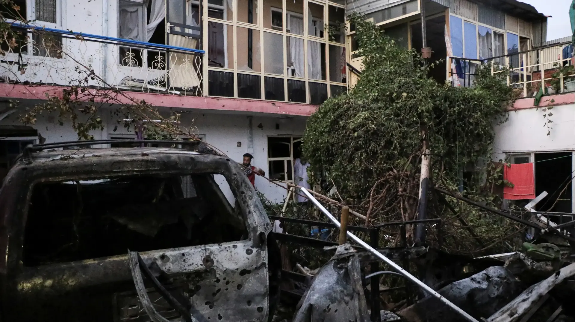 General view of a residence house destroyed after a rocket attack in Kabul, Afghanistan August 29, 2021.REUTERS/Stringer NO RESALES. NO ARCHIVE
