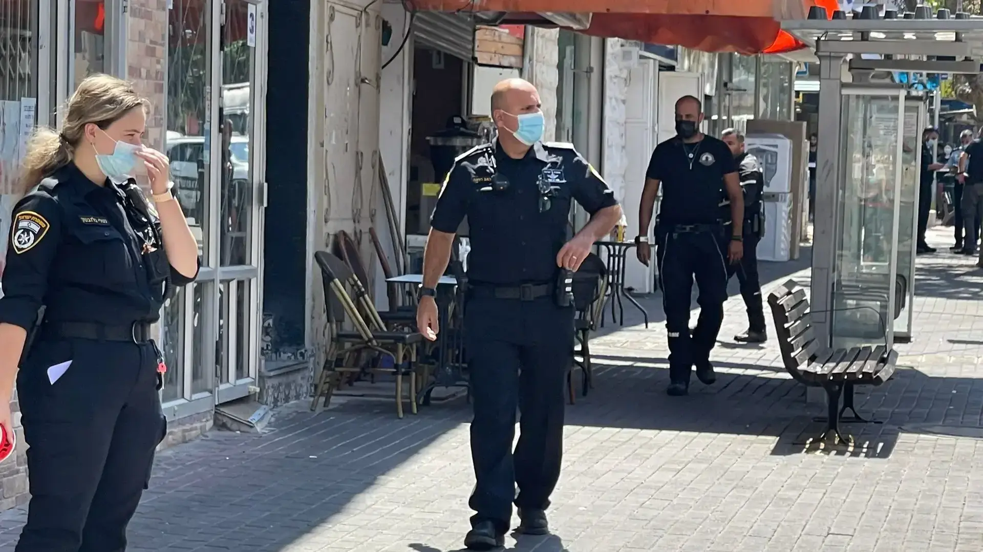 זירת השוד בסניף בנק בחיפה 2 בספטמבר 2021 
