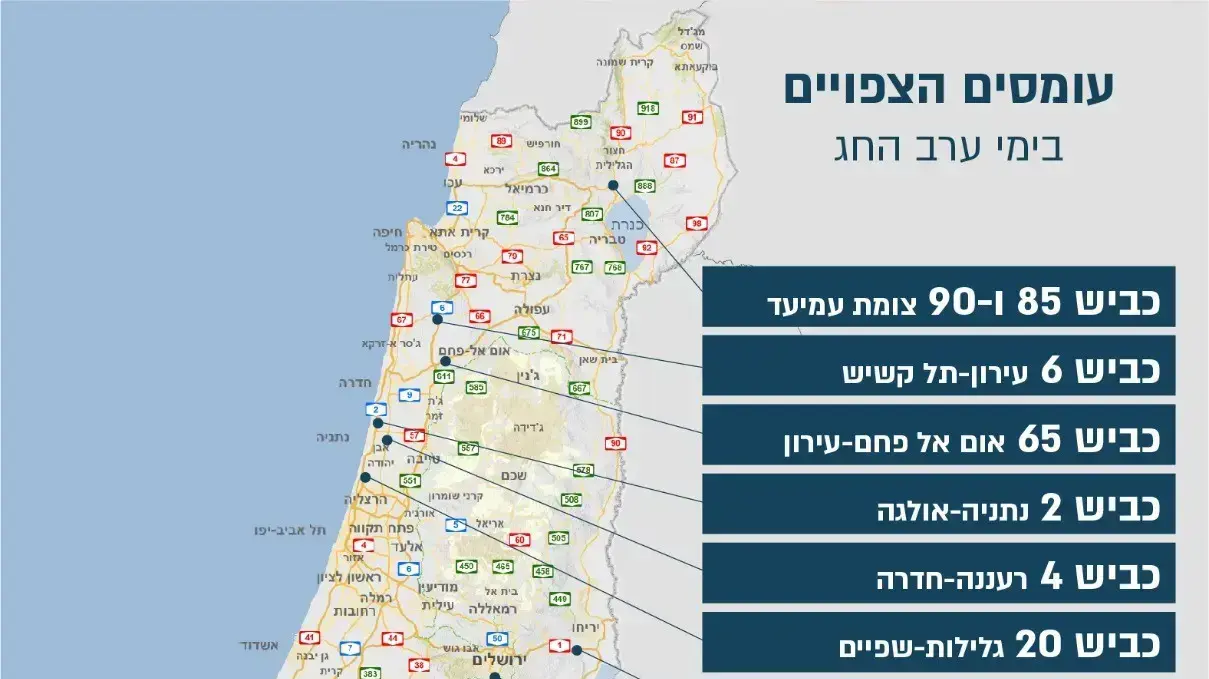העומסים הצפויים בערבי חג, תשפ"ב, 2021 העומסים הצפויים בערבי חג, תשפ"ב, 2021