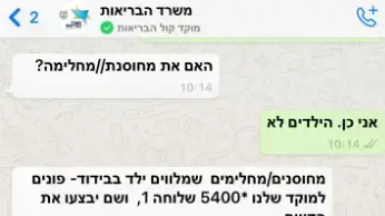 שיחה בין הורה לתלמיד שנחשף למאומת למשרד הבריאות שיחה בין הורה לתלמיד שנחשף למאומת למשרד הבריאות