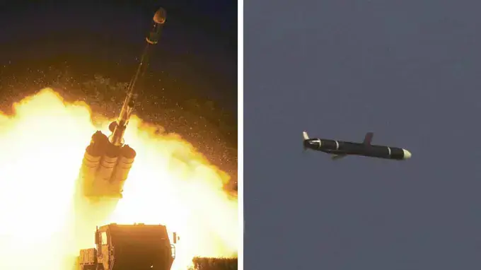 The Academy of National Defense Science conducts long-range cruise missile tests in North Korea, as pictured in this combination of undated photos supplied by North Korea's Korean Central News Agency (KCNA) on September 13, 2021. KCNA via REUTERS ATTENTION EDITORS - THIS IMAGE WAS PROVIDED BY A THIRD PARTY. REUTERS IS UNABLE TO INDEPENDENTLY VERIFY THIS IMAGE. NO THIRD PARTY SALES. SOUTH KOREA OUT. NO COMMERCIAL OR EDITORIAL SALES IN SOUTH KOREA. TPX IMAGES OF THE DAY
The Academy of National Defense Science conducts long-range cruise missile tests in North Korea, as pictured in this combination of undated photos supplied by North Korea's Korean Central News Agency (KCNA) on September 13, 2021. KCNA via REUTERS ATTENTION EDITORS - THIS IMAGE WAS PROVIDED BY A THIRD PARTY. REUTERS IS UNABLE TO INDEPENDENTLY VERIFY THIS IMAGE. NO THIRD PARTY SALES. SOUTH KOREA OUT. NO COMMERCIAL OR EDITORIAL SALES IN SOUTH KOREA. TPX IMAGES OF THE DAY