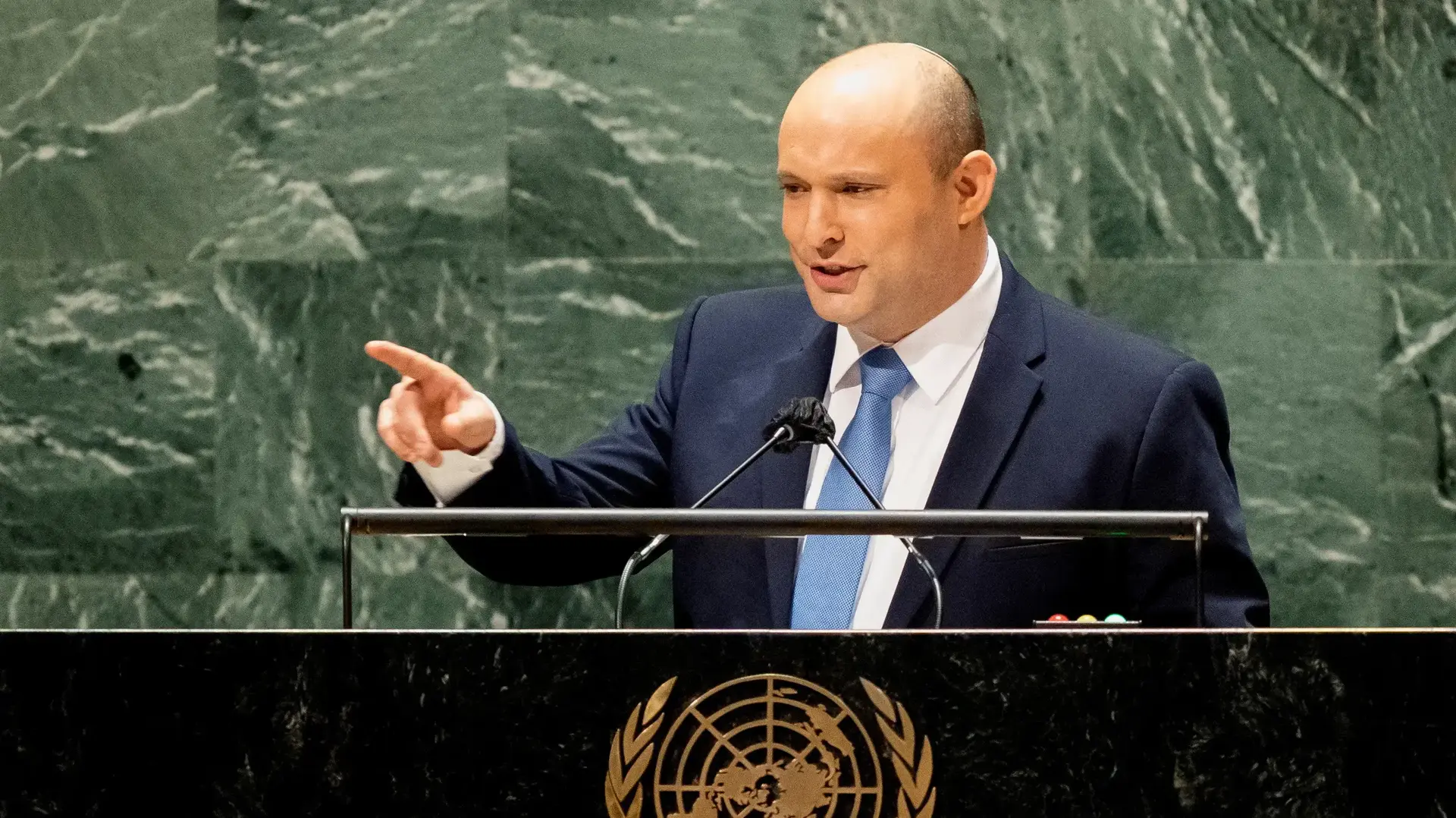 ראש הממשלה נפתלי בנט נואם בעצרת האו"ם 27 בספטמבר 2021 ראש הממשלה נפתלי בנט נואם בעצרת האו"ם 27 בספטמבר 2021