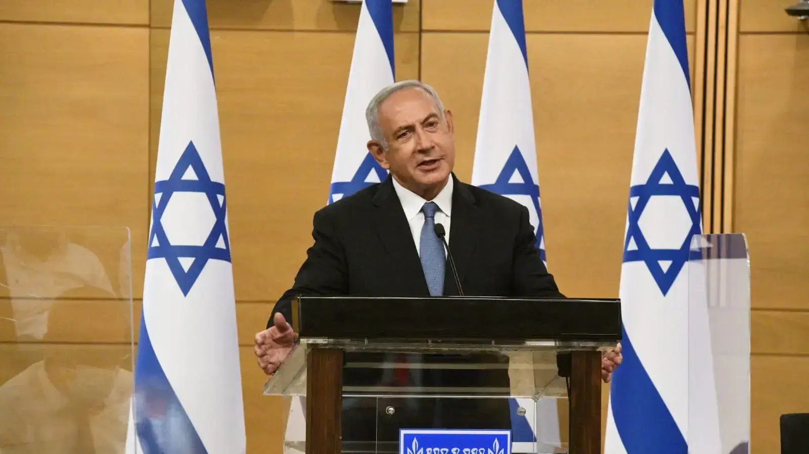 יו"ר הליכוד, בנימין נתניהו בפתח ישיבת סייעתו בכנסת 4 באוקטבור 2021 יו"ר הליכוד, בנימין נתניהו בפתח ישיבת סייעתו בכנסת 4 באוקטבור 2021