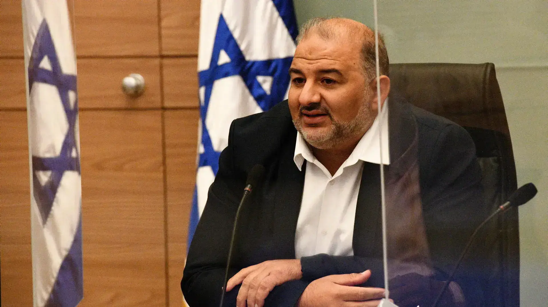 מנסור עבאס בפתיחת מושב החורף של הכנסת, 4 באוקטובר 2021