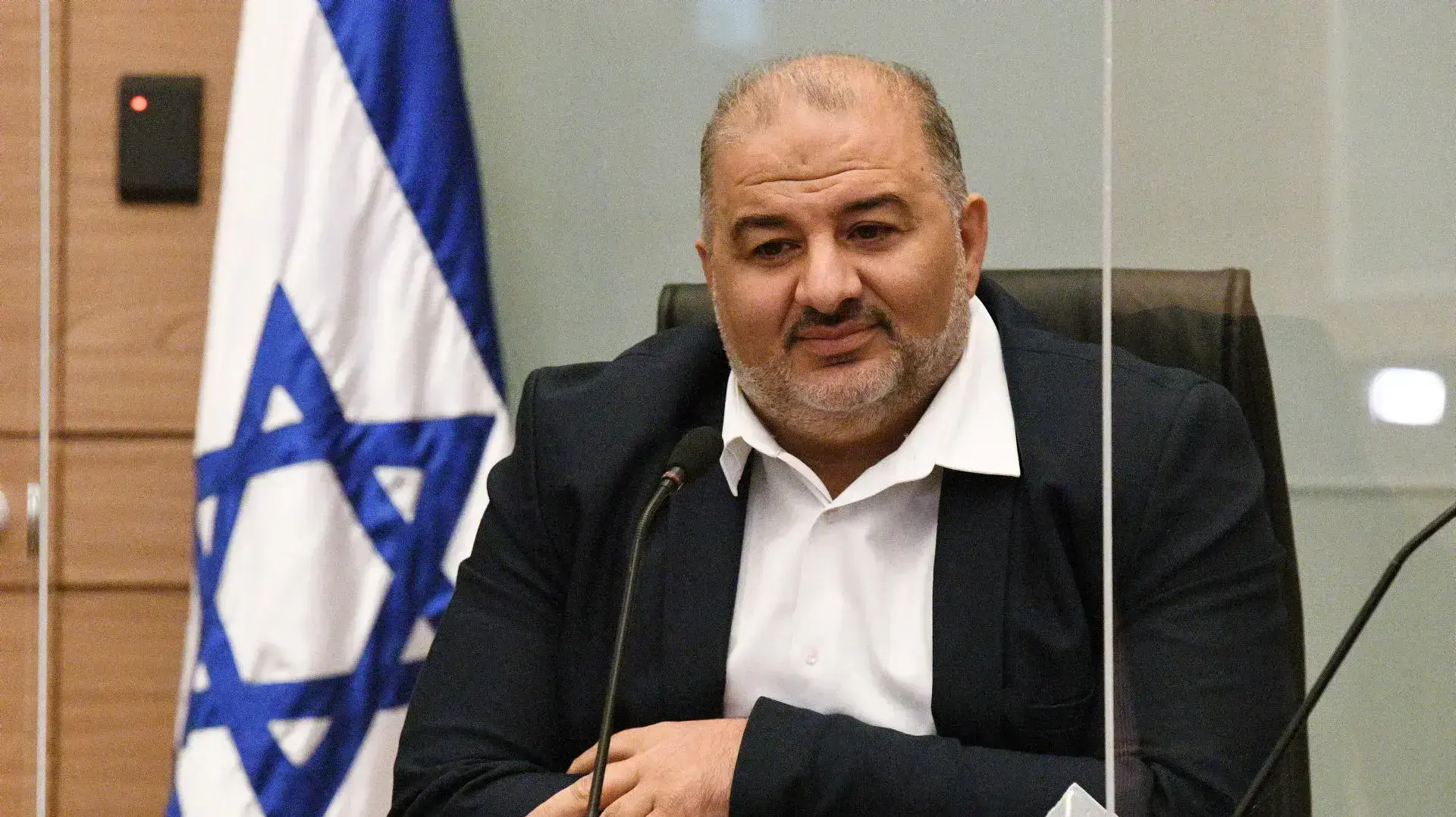 מנסור עבאס בפתיחת מושב החורף של הכנסת, 4 באוקטובר 2021