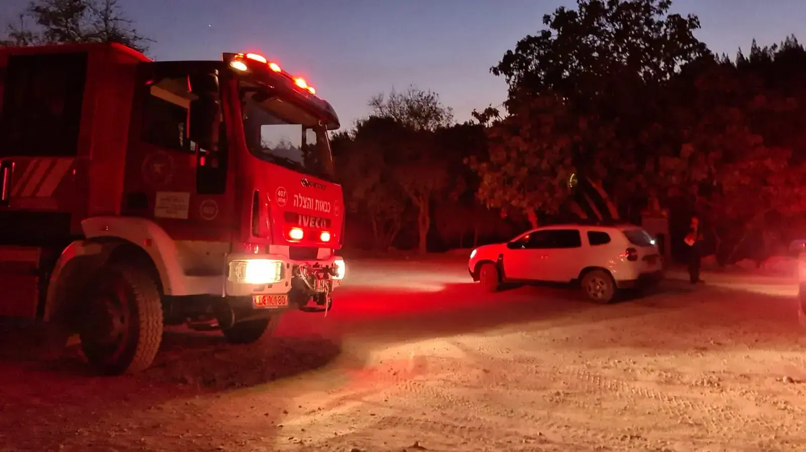 מוקדי שריפות באזור פארק בגין (בסמוך לישובים צור הדסה ובר גיורא), 7 באוקטובר 2021