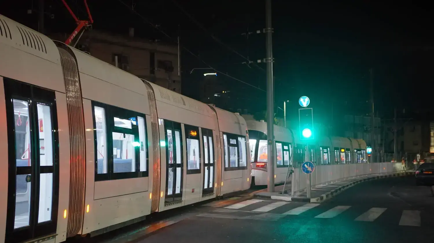 נסיעת מבחן של הרכבת הקלה ביפו. 21 באוקטובר 2021
