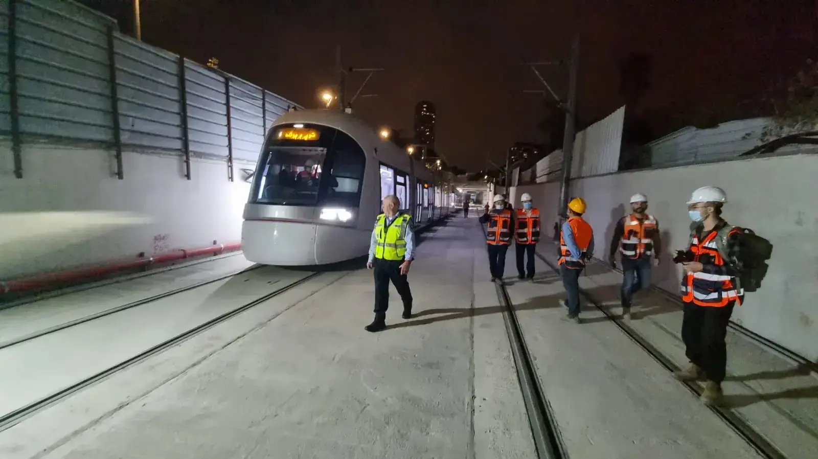 נסיעת מבחן של הרכבת הקלה ביפו. 21 באוקטובר 2021