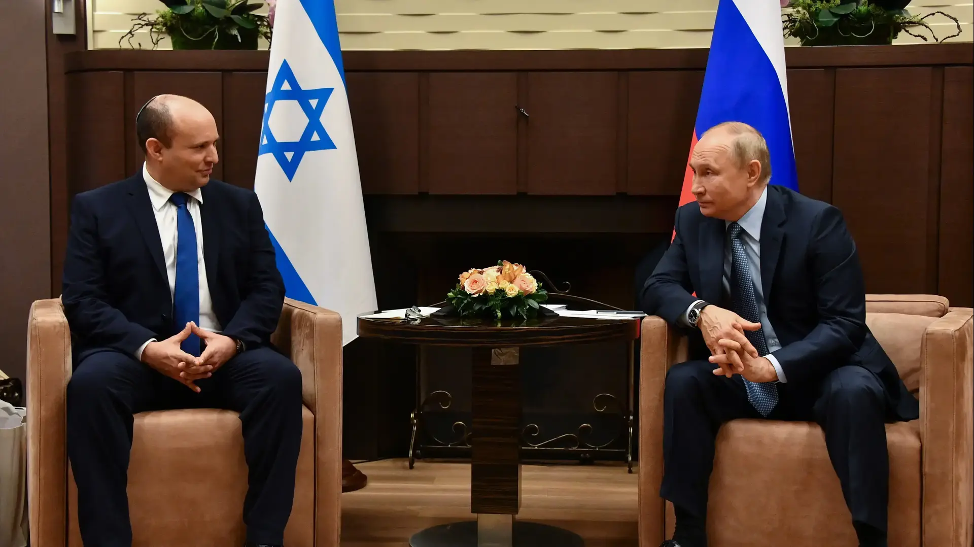פגישת פוטין - בנט במעונו בסוצ'י 22 באוקטבור 2021