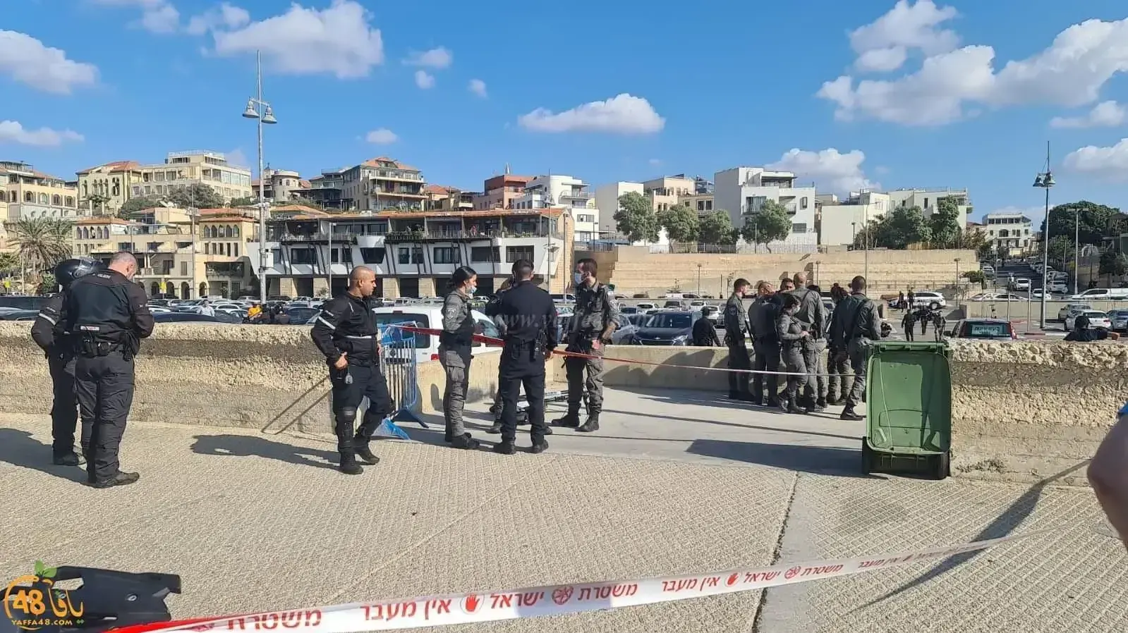 זירת אירוע הירי בנמל יפו 23 באוקטובר 2021 זירת אירוע הירי בנמל יפו 23 באוקטובר 2021