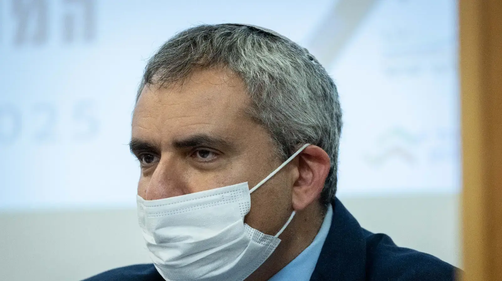 שר הבינוי והשיכון זאב אלקין במסיבת עיתונאים של הצגת תוכנית הדיור הממשלתית. משרד האוצר ירושלים, 31 באוקטובר 2021.
