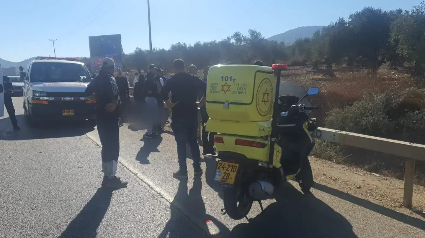 זירת התאונה בה נהרג רוכב אופנוע בסח'נין, 05 בנובמבר 2021 זירת התאונה בה נהרג רוכב אופנוע בסח'נין, 05 בנובמבר 2021