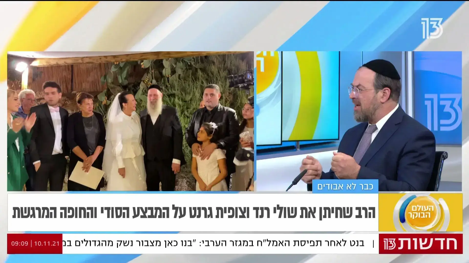 העולם הבוקר: ריאיון עם הרב שחיתן את שולי רנד וצופית גרנט העולם הבוקר: ריאיון עם הרב שחיתן את שולי רנד וצופית גרנט
