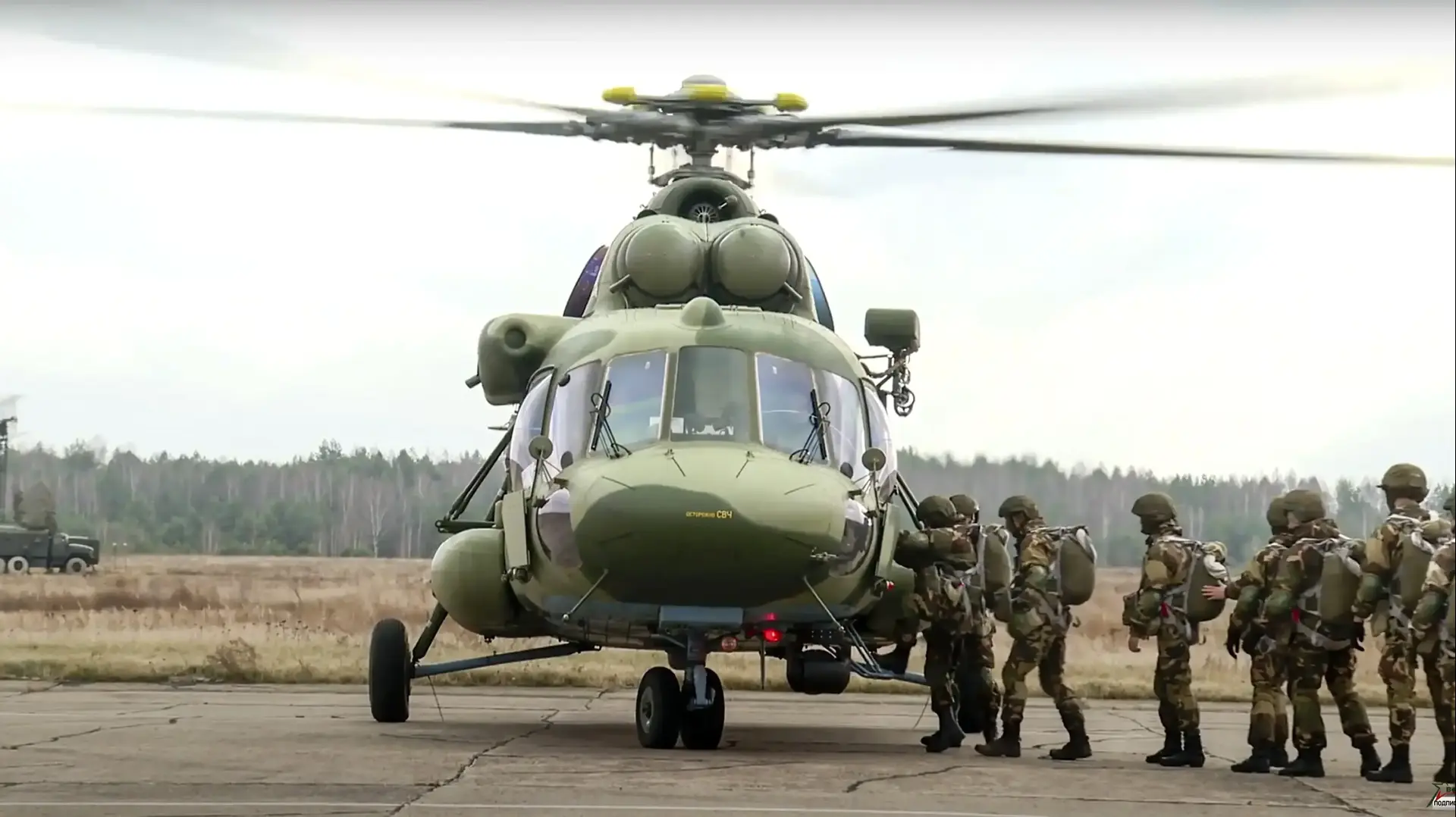 In this photo taken from video released by the Belarusian Defense Ministry Press Service on Friday, Nov. 12, 2021, In this photo taken from video released by the Belarusian Defense Ministry Press Service on Friday, Nov. 12, 2021,