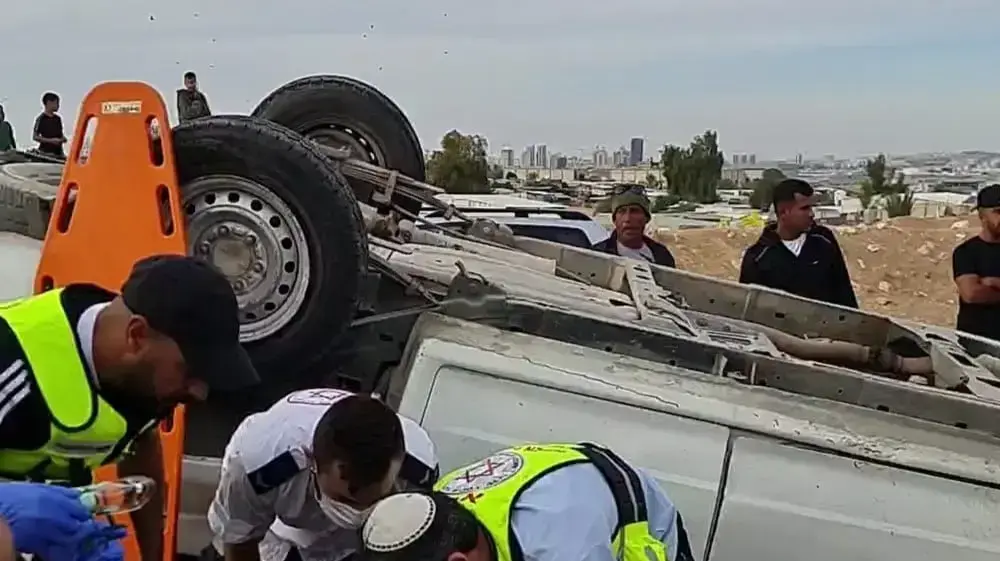 התהפכות רכב הצומת אוהלים. 4 בדצמבר 2021 התהפכות רכב הצומת אוהלים. 4 בדצמבר 2021