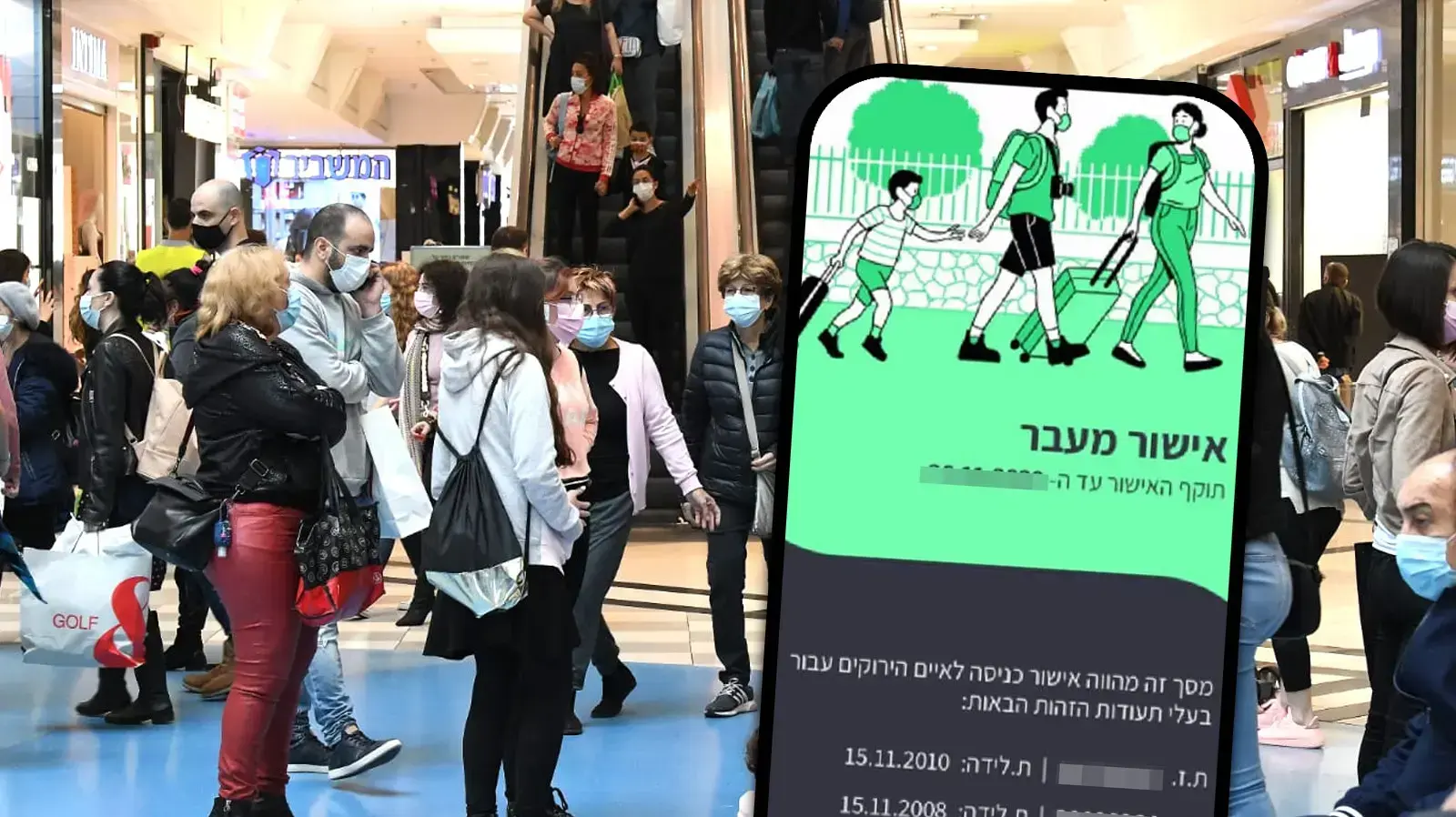פיילוט פתיחת הקניונים, קניון איילון רמת גן, 27 בנובמבר 2020 פיילוט פתיחת הקניונים, קניון איילון רמת גן, 27 בנובמבר 2020