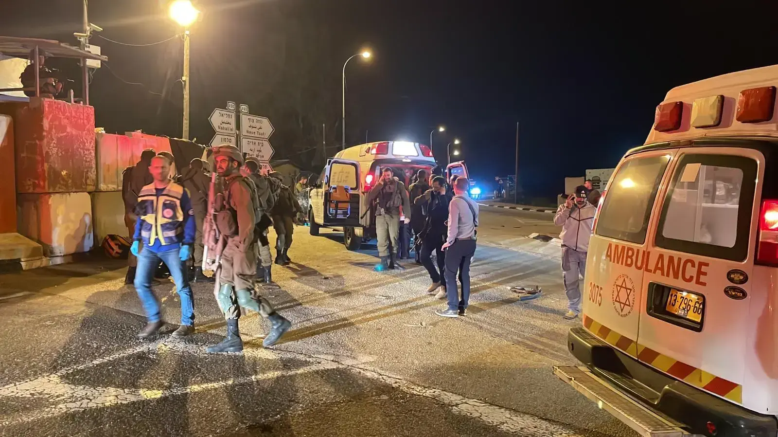 זירת פיגוע הדריסה בצומת חלמיש 11 בינואר 2021 