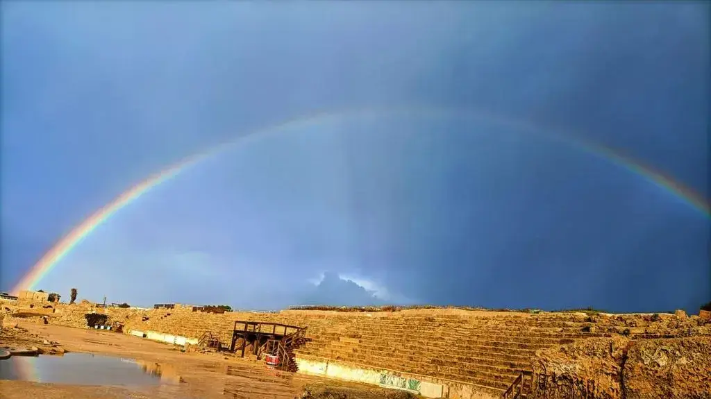 קשת בגן הלאומי קיסריה, 15 בינואר 2021 קשת בגן הלאומי קיסריה, 15 בינואר 2021