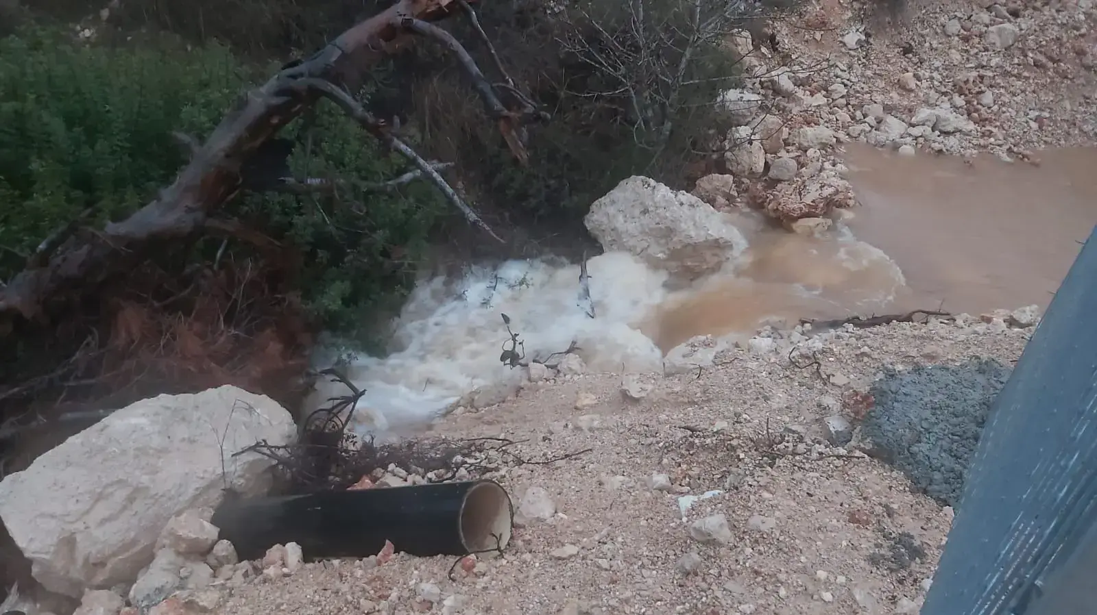 פלגי מים מתחת הישוב כרם רעים במערב בנימין 16 בינואר 2022 פלגי מים מתחת הישוב כרם רעים במערב בנימין 16 בינואר 2022