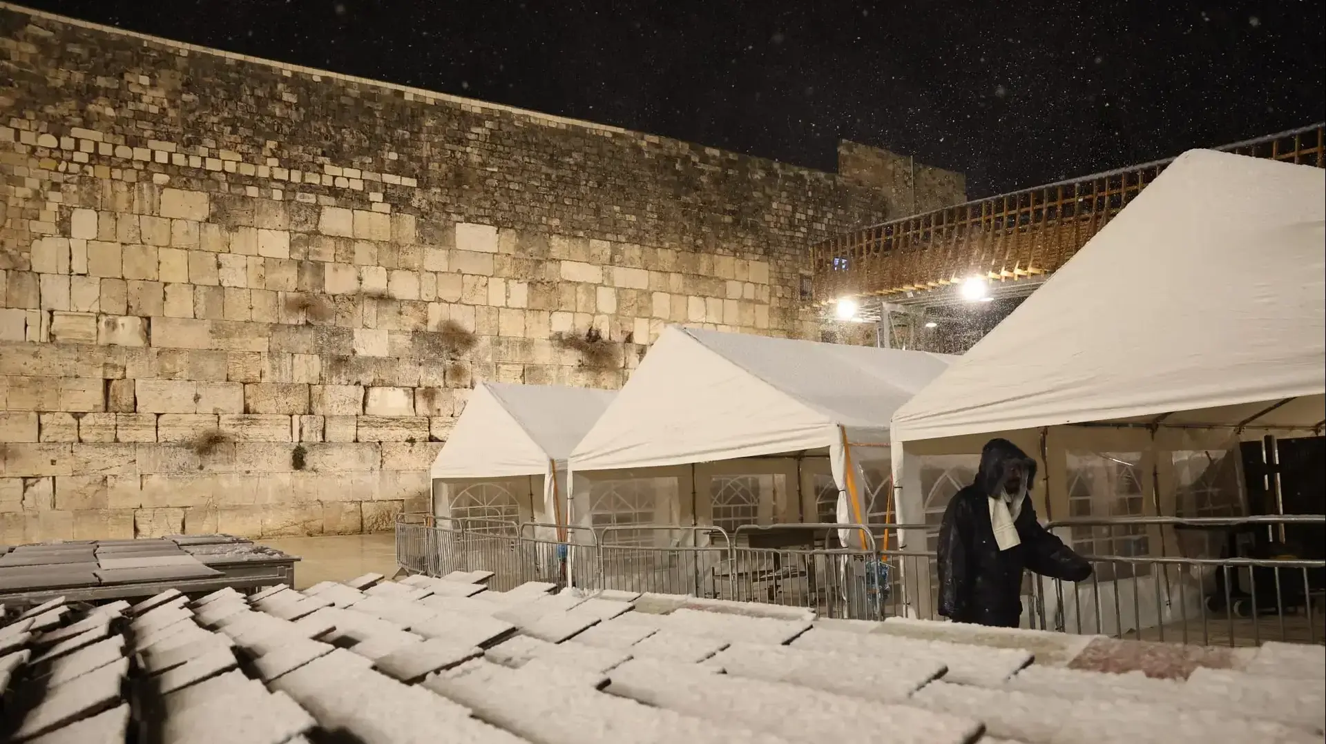 שלג בכותל המערבי,ירושלים, 26 בינואר 2022