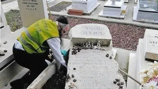 הטמנת רקמות מגופה של תאיר ראדה ז"ל בקברה, ינואר 2017.