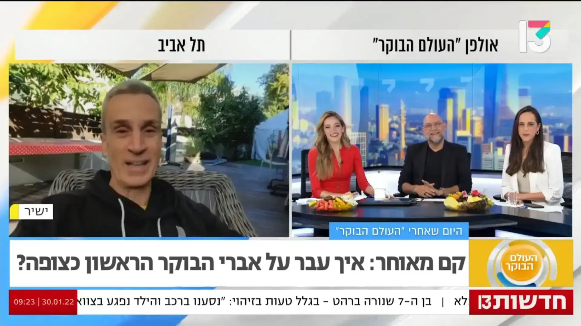 העולם הבוקר, צביקה הדר, רותם ישראלי, מירי מיכאלי, אברי גלעד העולם הבוקר, צביקה הדר, רותם ישראלי, מירי מיכאלי, אברי גלעד