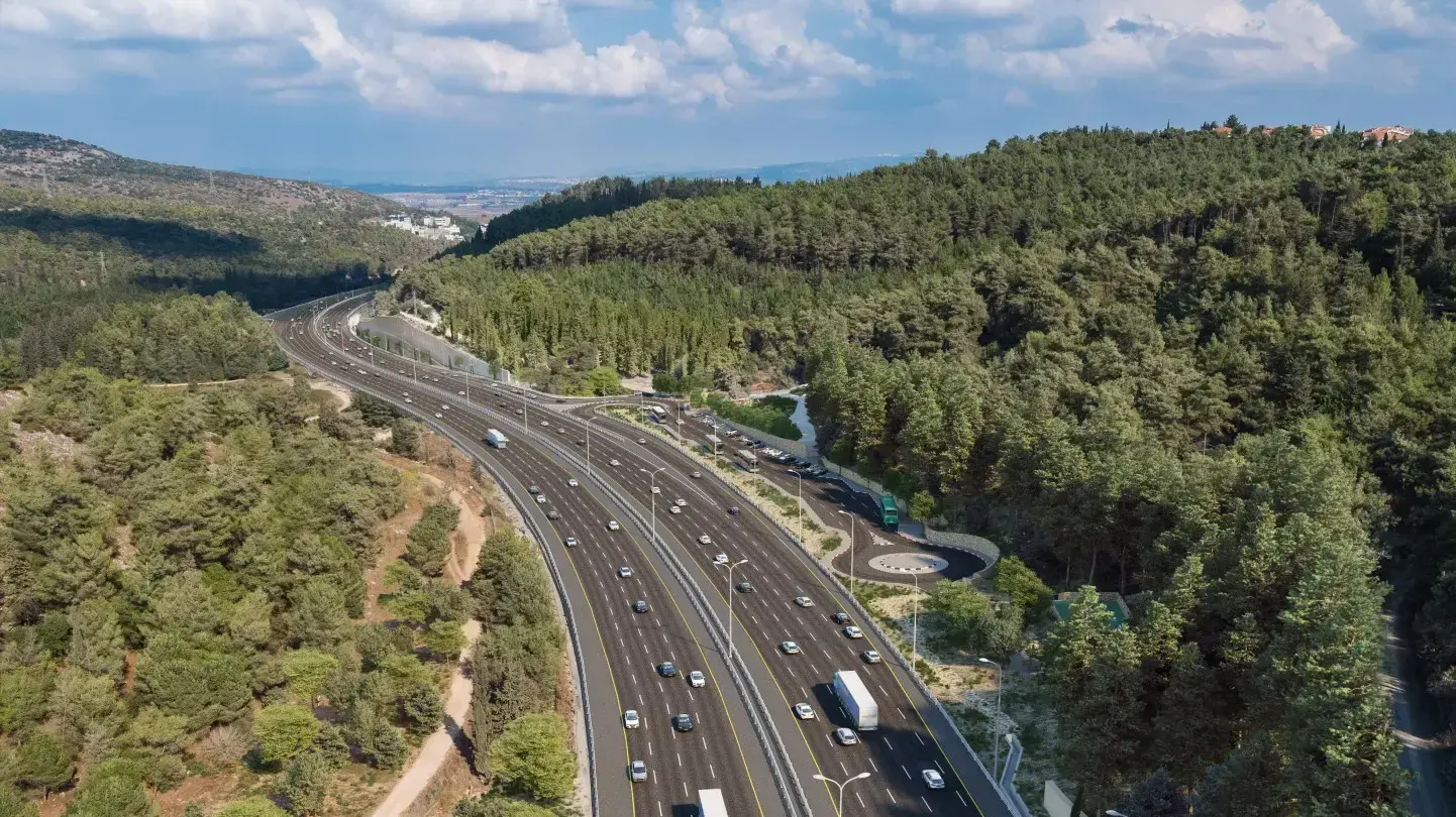 קטע הכביש שבין מחלף עין תות ליקנעם קטע הכביש שבין מחלף עין תות ליקנעם