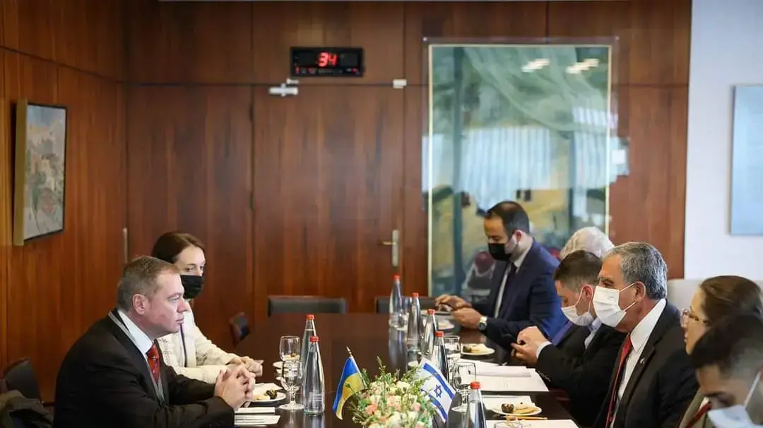 יו"ר הכנסת מיקי לוי נפגש הבוקר עם שגריר אוקראינה בישראל יבגן קורניצ'וק, 15.3.2022 יו"ר הכנסת מיקי לוי נפגש הבוקר עם שגריר אוקראינה בישראל יבגן קורניצ'וק, 15.3.2022
