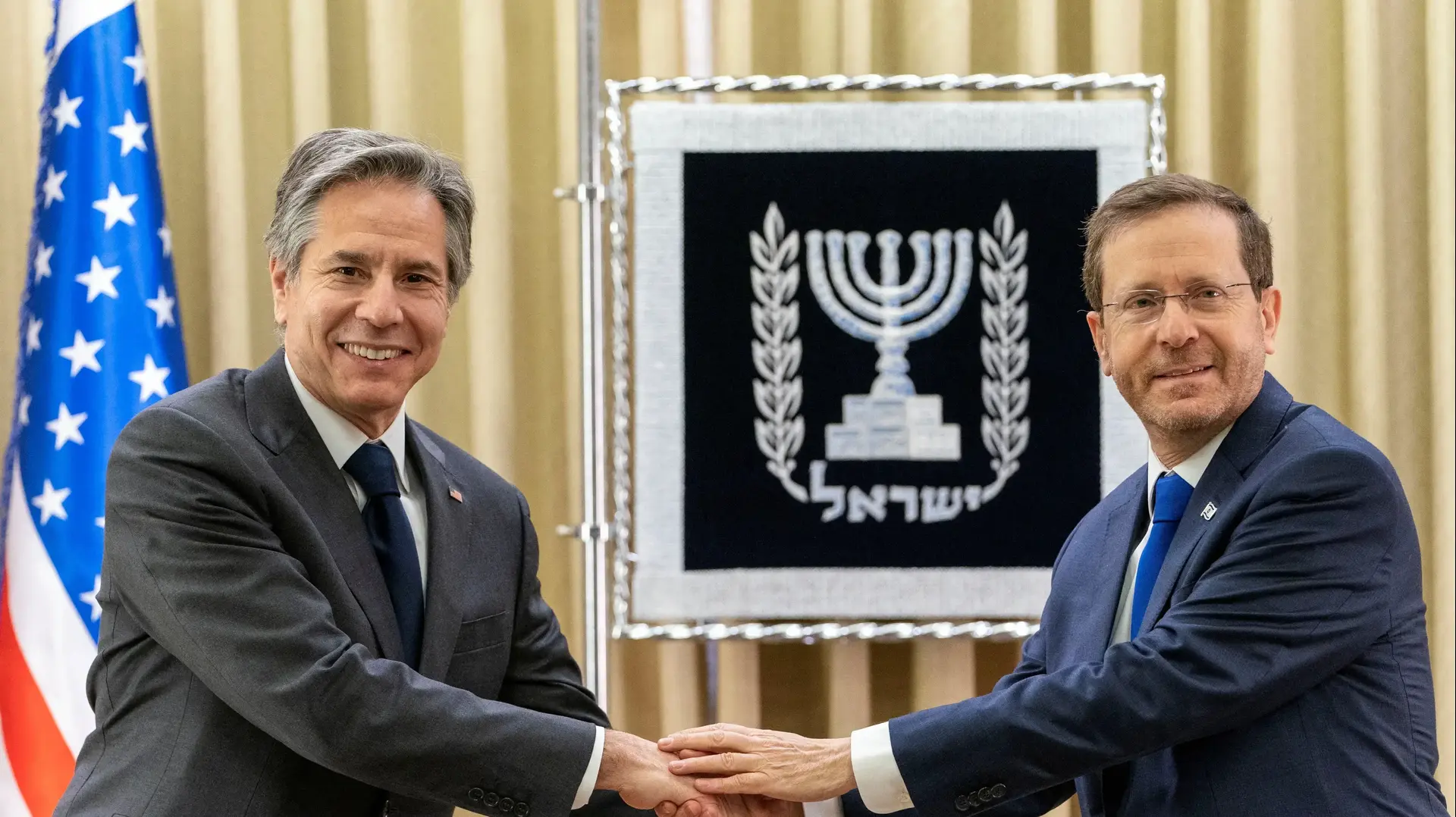 פגישת נשיא המדינה, יצחק הרצוג ושר החוץ האמריקאי אנתוני בלינקן בבית הנשיא 27 במרץ 2022 פגישת נשיא המדינה, יצחק הרצוג ושר החוץ האמריקאי אנתוני בלינקן בבית הנשיא 27 במרץ 2022