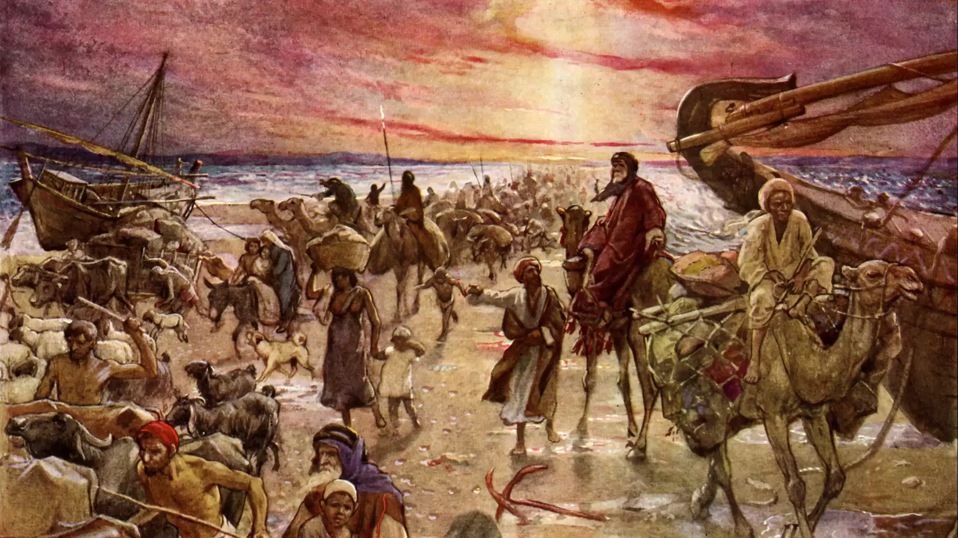 משה ובני ישראל חוצים את ים סוף ביציאת מצרים
