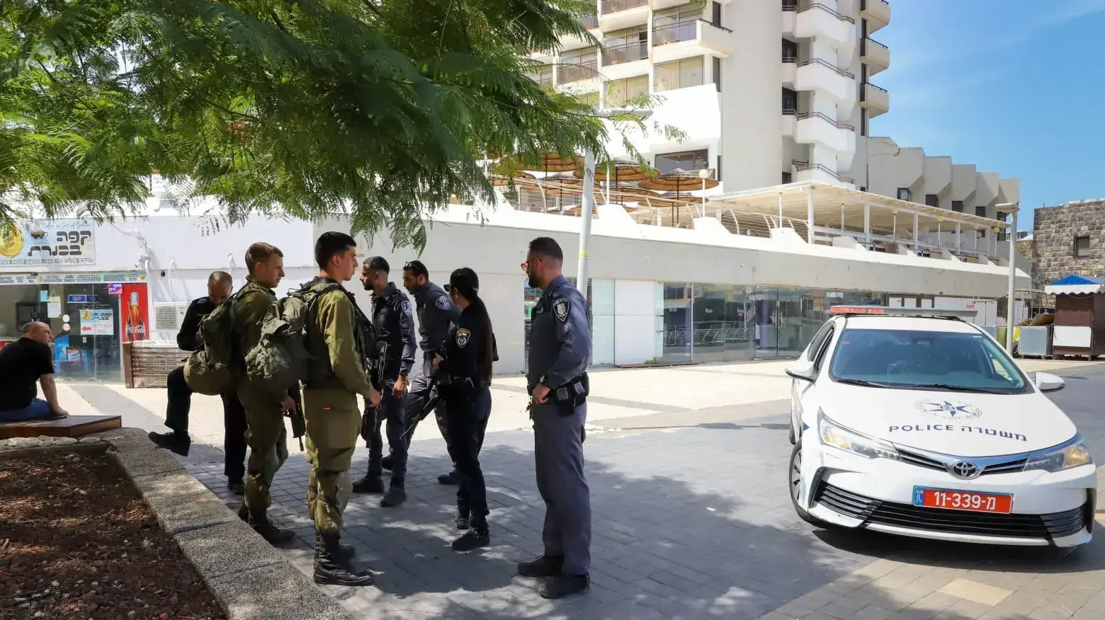 כוחות הביטחון במדרחוב בטבריה כוחות הביטחון במדרחוב בטבריה