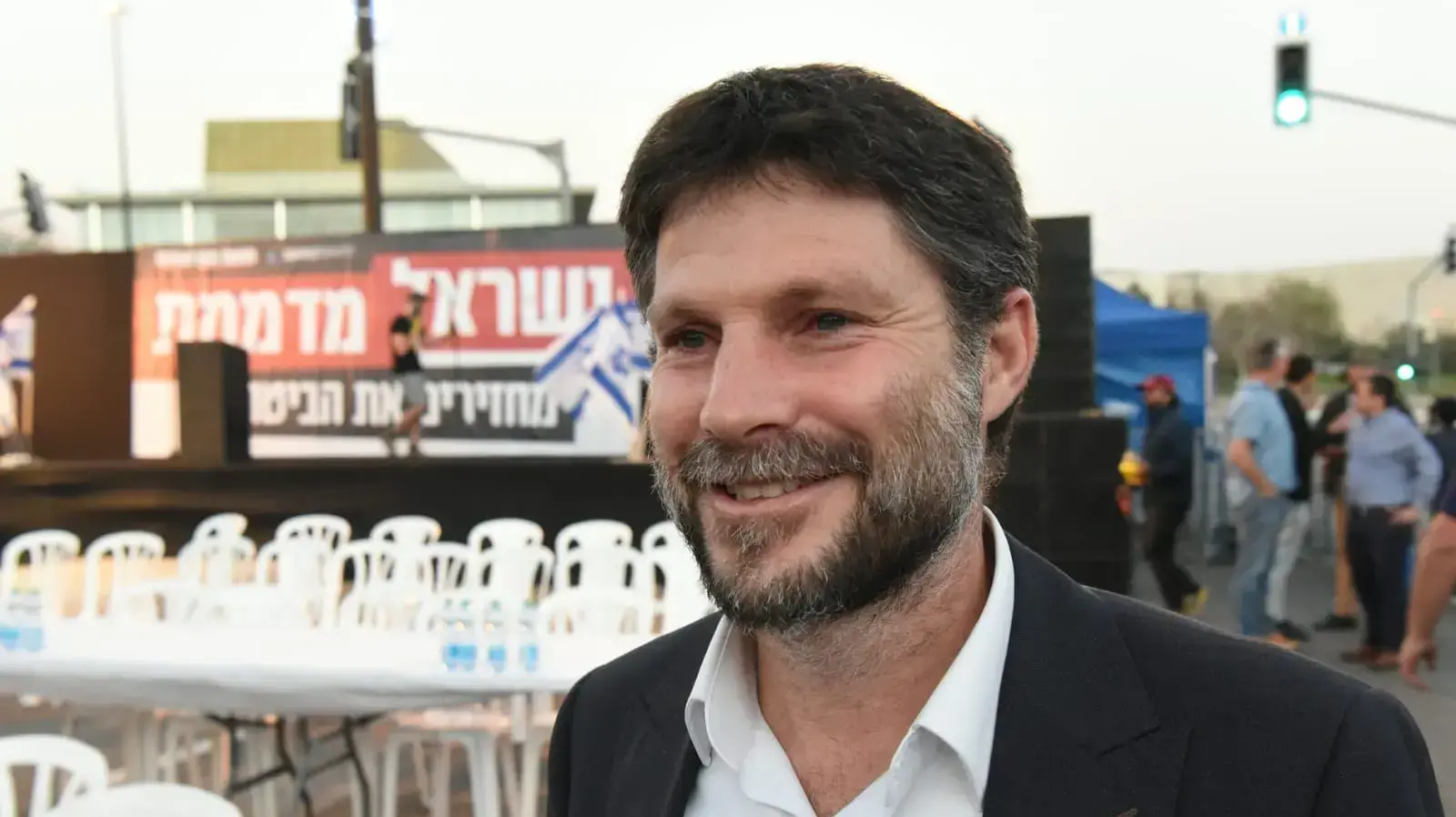 בצלאל סמוטריץ במהלך הפגנת הימין בירושלים 6 באפריל 2022 בצלאל סמוטריץ במהלך הפגנת הימין בירושלים 6 באפריל 2022